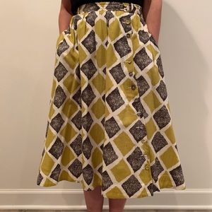 Anthropologie Edme&Esyllte Shifting Buttons Skirt